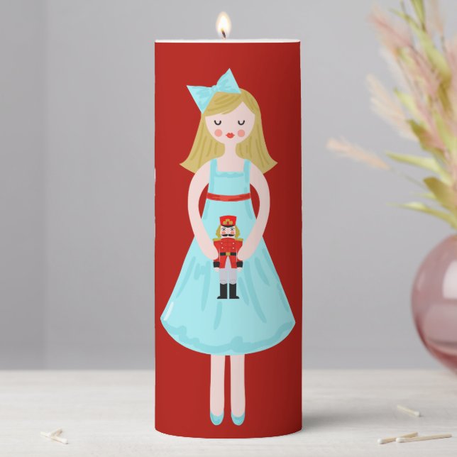 Nutcracker Ballet Clara Pillar Candle (In Situ)