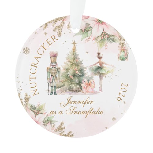 Nutcracker ballet custom role photo ornament
