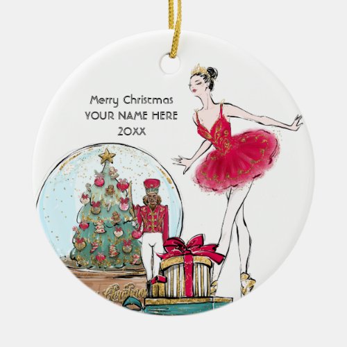 Nutcracker Ballet Dancer Ceramic Ornament