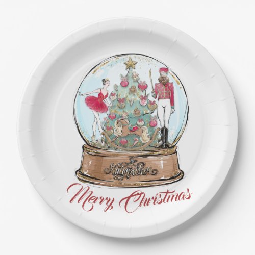 Nutcracker Ballet Dancer Christmas Paper Plates