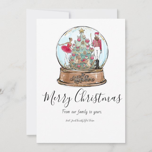 Nutcracker Ballet Dancer Holiday Card (Front)