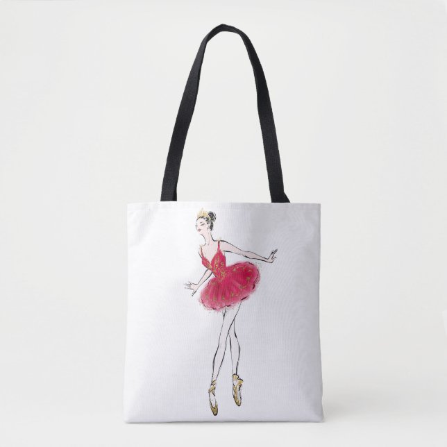 Nutcracker Ballet Dancer Tote Bag (Front)