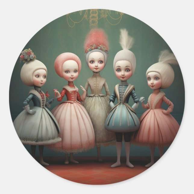 Nutcracker Ballet Fashion-Buffoons/Polichinelles Classic Round Sticker (Front)