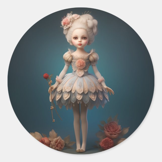Nutcracker Ballet Fashion-Dew Drop Fairy Classic Round Sticker (Front)