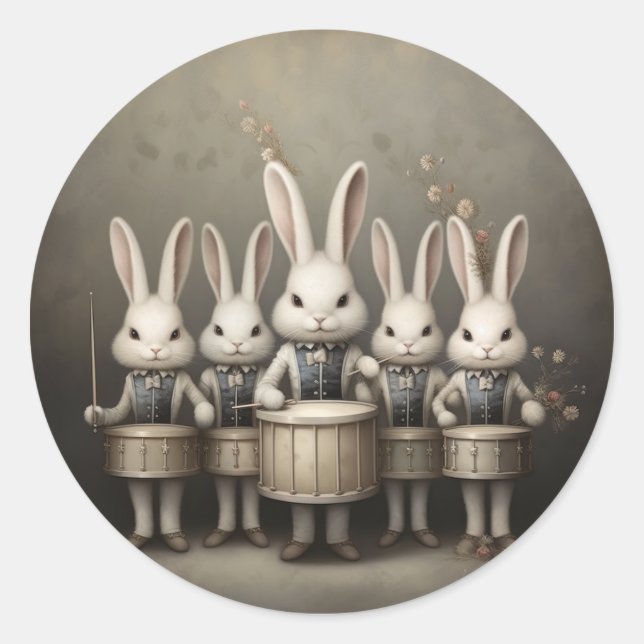Nutcracker Ballet Fashion-Hare Drummers Classic Round Sticker (Front)