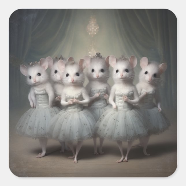 Nutcracker Ballet Fashion-Mice Square Sticker (Front)