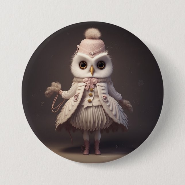 Nutcracker Ballet Fashion-Owl Drosselmeyer Button (Front)