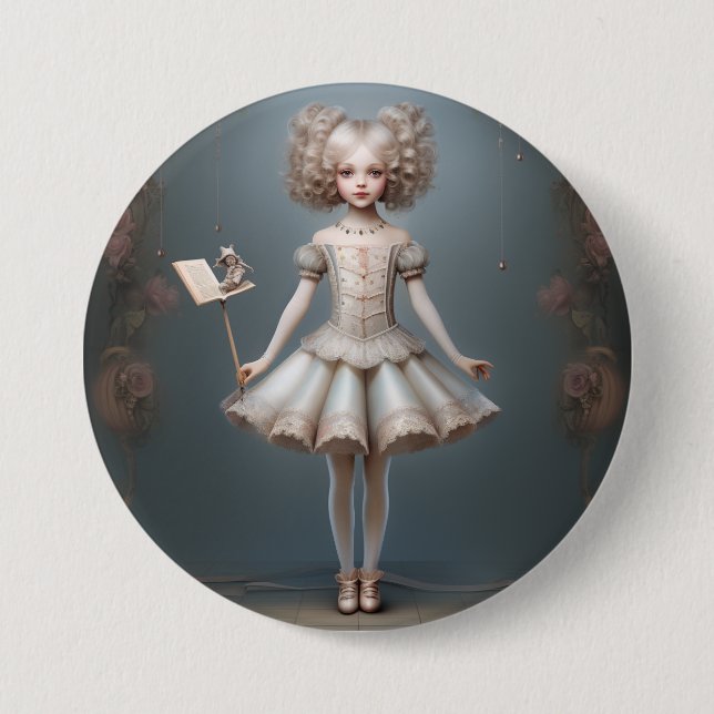 Nutcracker Ballet Fashion-Page Dancers Button (Front)