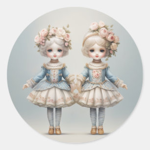 Nutcracker Ballet Fashion-Rosebuds Classic Round Sticker