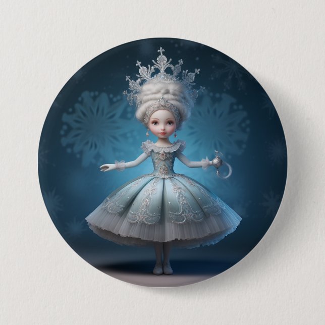 Nutcracker Ballet Fashion-Snow Queen Button (Front)