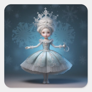 Nutcracker Ballet Fashion-Snow Queen Square Sticker