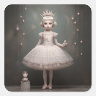 Nutcracker Ballet Fashion-Sugar Plum Fairy Square Sticker