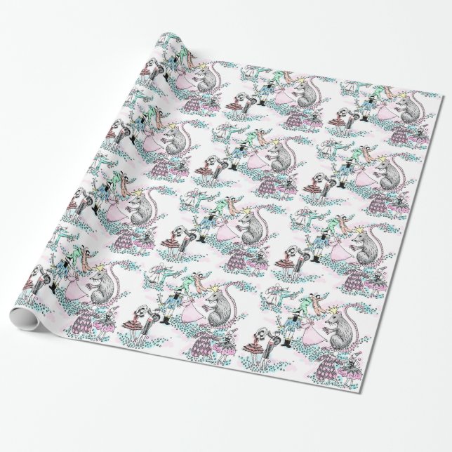 Nutcracker ballet gift wrap wrapping paper (Unrolled)
