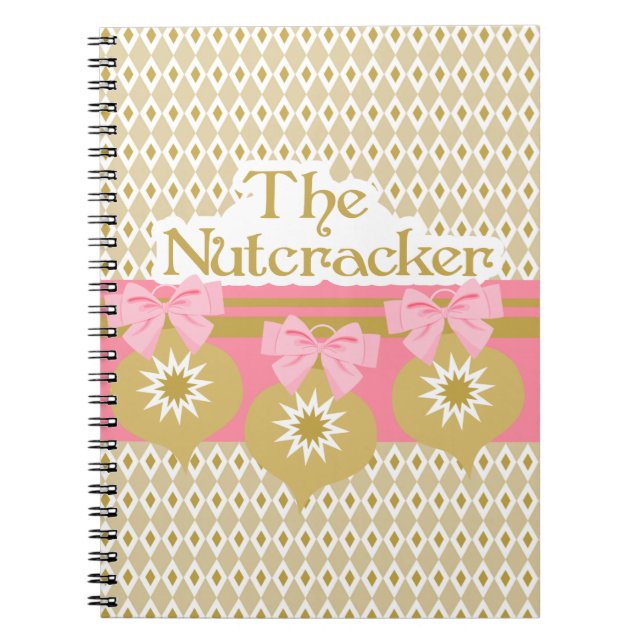 Nutcracker Ballet Gold Ornaments Notebook (Front)