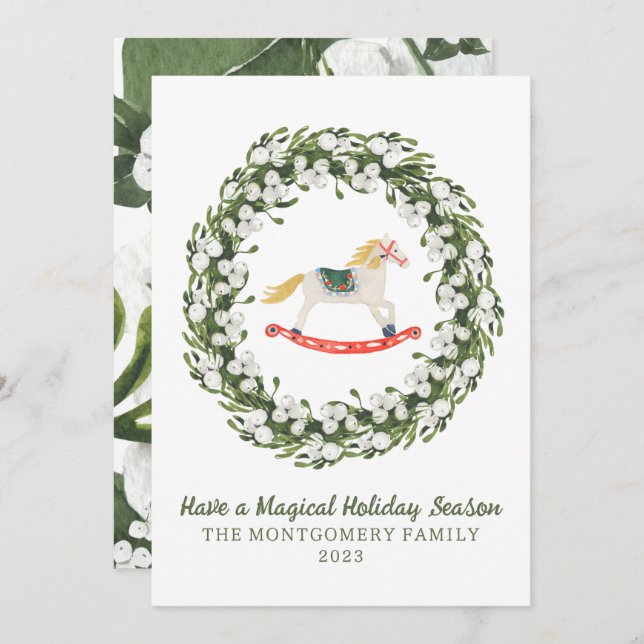Nutcracker Ballet Greenery Christmas Card (Front/Back)