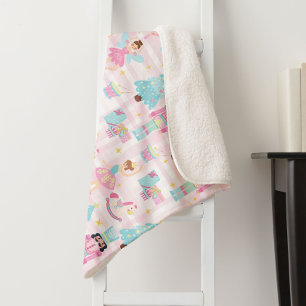 Nutcracker Ballet Holiday Christmas Baby Girl Sherpa Blanket
