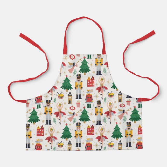 Nutcracker Ballet Holiday Pattern Apron (Front)