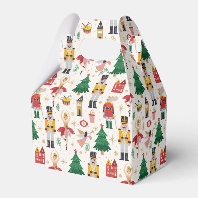 Nutcracker Ballet Holiday Pattern Favor Boxes (Front Side)