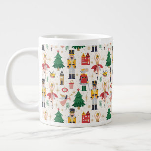 Nutcracker Ballet Holiday Pattern Giant Coffee Mug