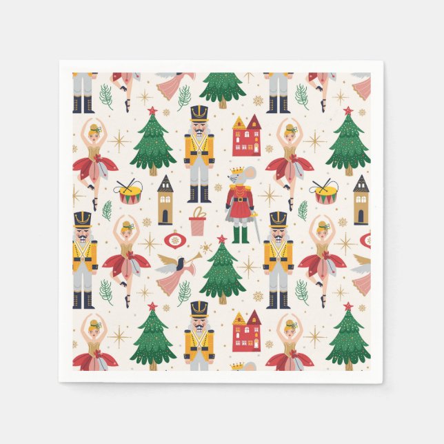 Nutcracker Ballet Holiday Pattern Napkins (Front)