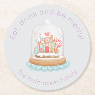Nutcracker Ballet Land of Sweets Round Paper Coaster