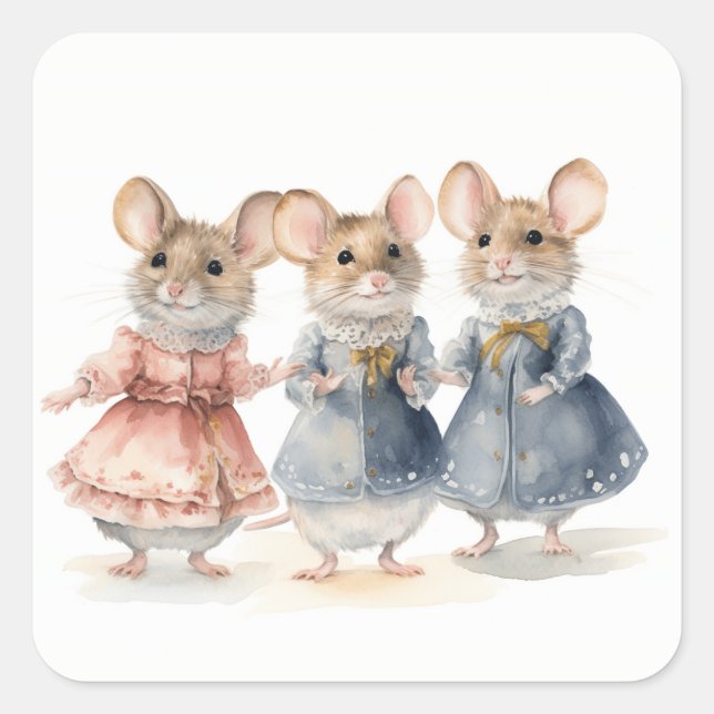 Nutcracker Ballet Mice  Square Sticker (Front)