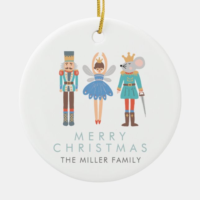 Nutcracker Ballet Minimal Modern Ceramic Ornament (Front)