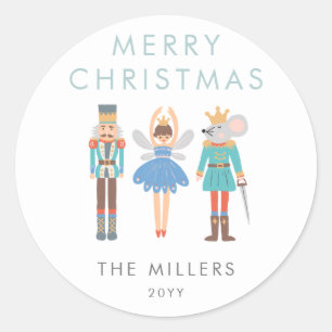 Nutcracker Ballet Minimal Modern Classic Round Sticker