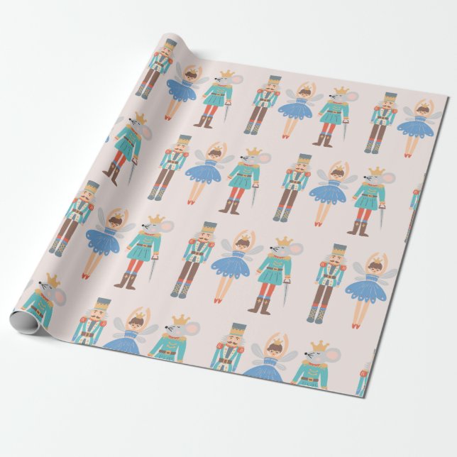 Nutcracker Ballet Minimal Modern Wrapping Paper (Unrolled)
