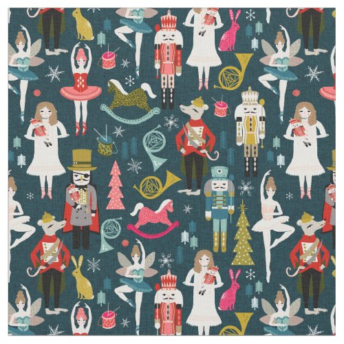 Nutcracker Ballet navy blue Fabric