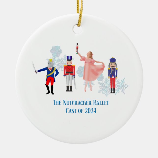 Nutcracker Ballet Notecards Ceramic Ornament (Front)