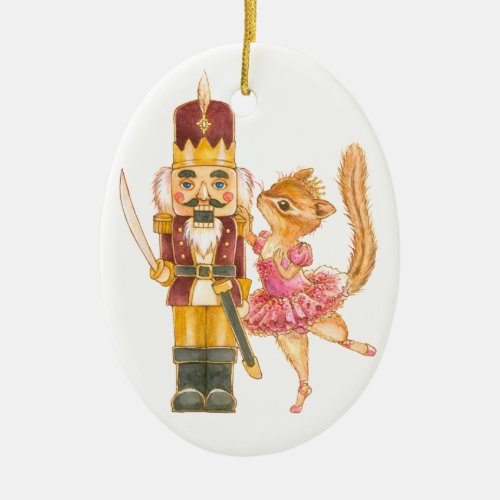 Nutcracker Ballet Oval Ornament