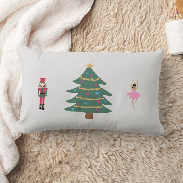 Nutcracker Ballet Painting Christmas Lumbar Pillow (Blanket)