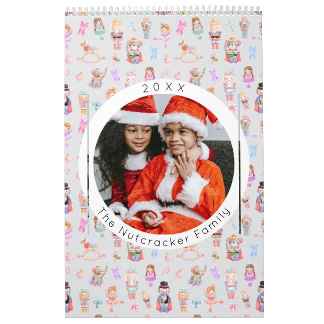 Nutcracker Ballet Pastel Christmas Photo Calendar (Cover)