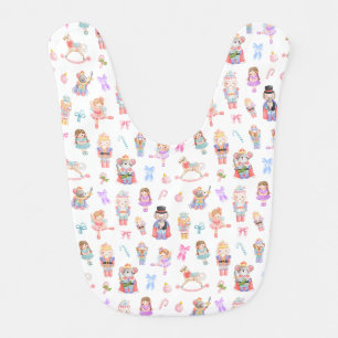 Nutcracker Ballet Pastel Pattern Baby Bib