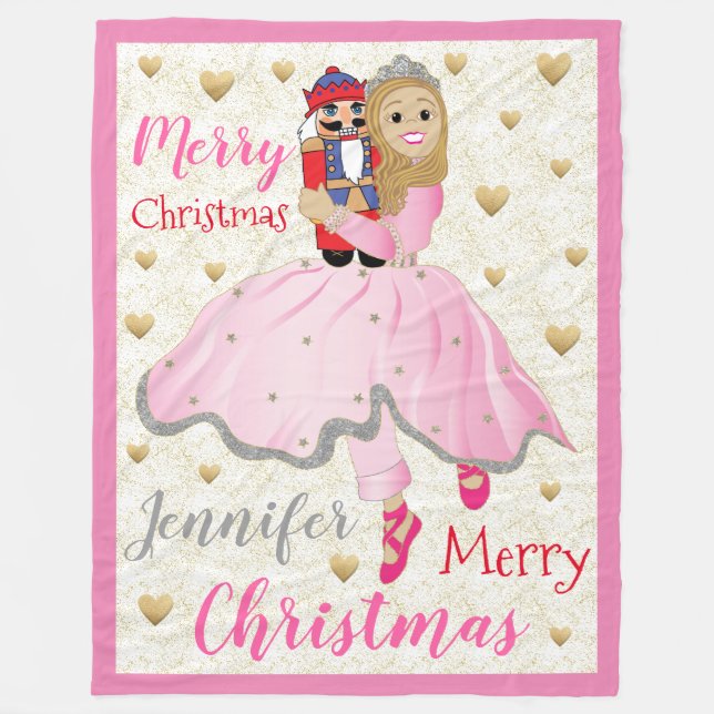 Nutcracker Ballet Personalize Fleece Blanket/Large Blanket (Front)
