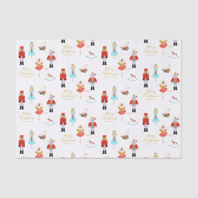 Nutcracker Ballet Personalized Christmas Tissue Paper (Front)