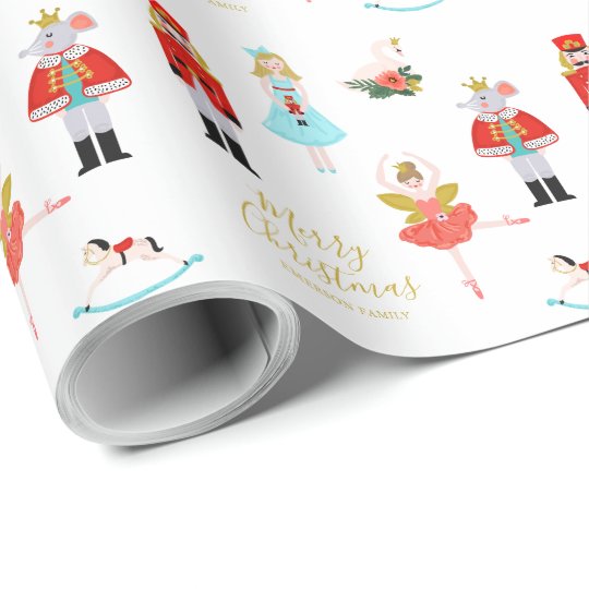 Nutcracker Ballet Personalized Christmas Wrapping Paper