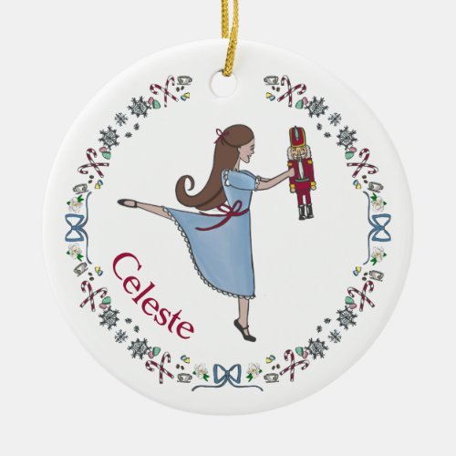 Nutcracker Ballet Personalized Classic Christmas Ceramic Ornament