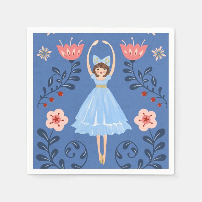 Nutcracker Ballet Photo Christmas Napkins (Front)
