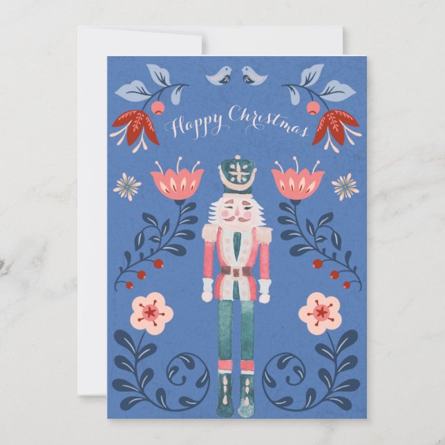 Nutcracker Ballet Photo Custom Christmas Card (Front)