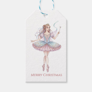 Nutcracker Ballet Pink Ballerina Watercolor Gift Tags
