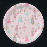 Nutcracker Ballet Pink Christmas Paper Plates<br><div class="desc">Pastel Nutcracker Ballet Pink Christmas paper plate</div>