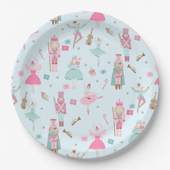 Nutcracker Ballet Pink ChristmasPaper Plate | Zazzle.com