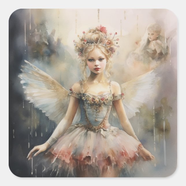 Nutcracker Ballet, Radiant Dew Drop Fairy Square Sticker (Front)