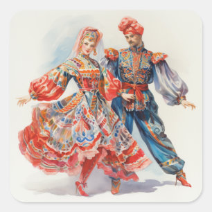 Nutcracker Ballet, Russian Dancers Square Sticker