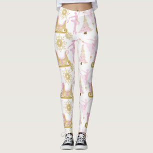 Nutcracker Ballet Sleigh Ride Snowflake Leggings