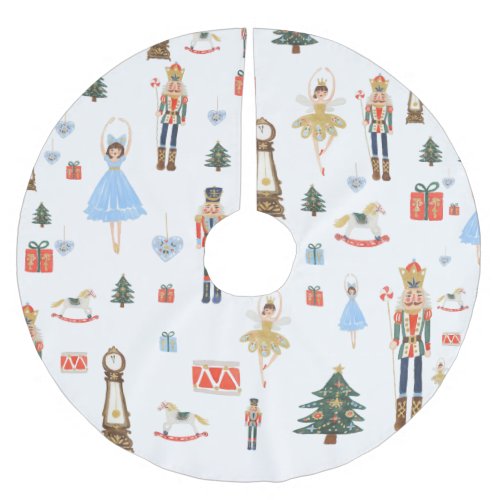 Nutcracker Ballet Watercolor  Brushed Polyester Tree Skirt