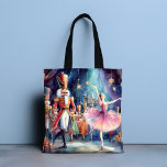 Nutcracker Ballet Watercolor Christmas Ballerina Tote Bag<br><div class="desc">Nutcracker Ballet Watercolor Christmas Ballerina Festive Holiday Tote Bag features a traditional Christmas ballet with a ballerina and nutcracker. Perfect for Christmas gifts,  Christmas favors and holiday parties and more. Created by Evco Studio www.zazzle.com/store/evcostudio</div>