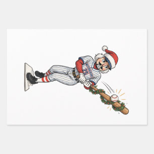 Nutcracker Baseball Player Holiday Sports Xmas Wrapping Paper Sheets